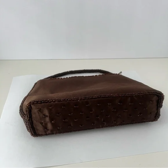 Elegant Brown Beaded Handbag Vintage Bijoux Terner - Picture 13 of 15